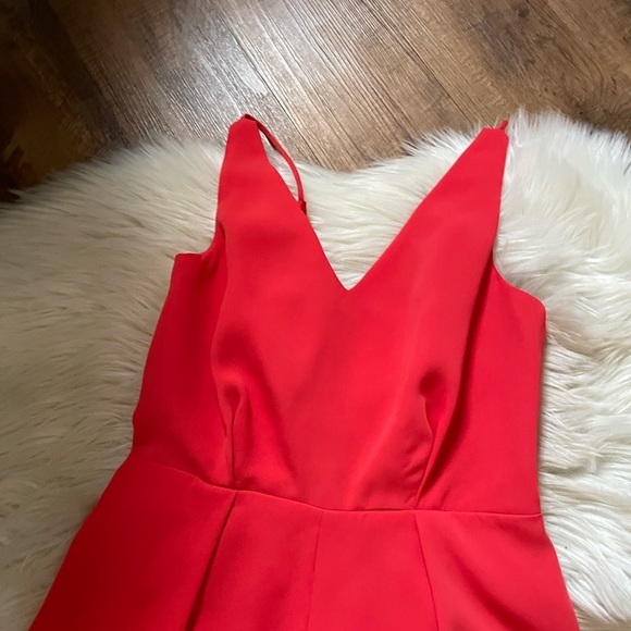 TOPSHOP Red And Black Lace Romper - Picture 3 of 4